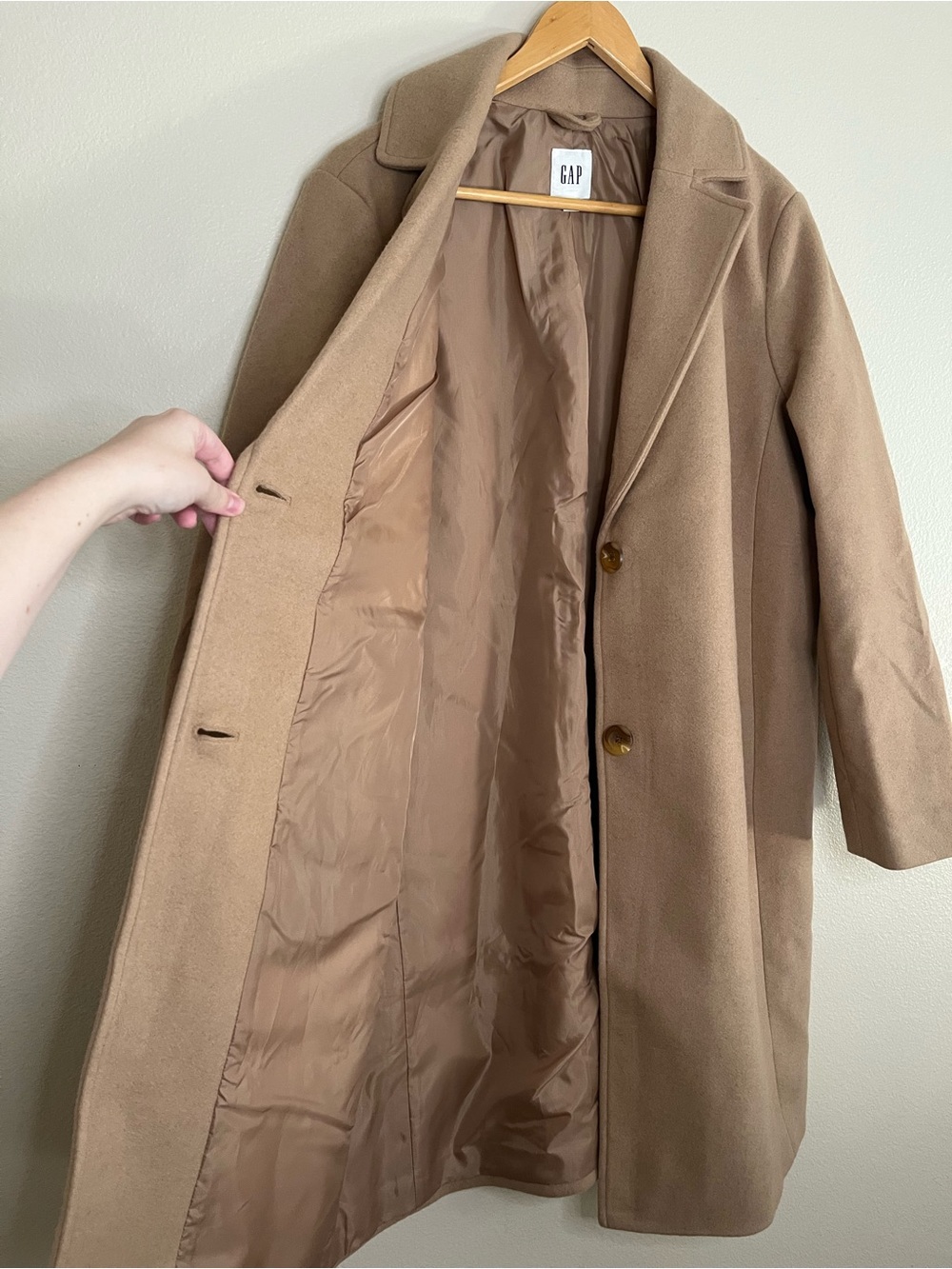 GAP Women's Camel Top Coat, Size M - Picture 2 of 10